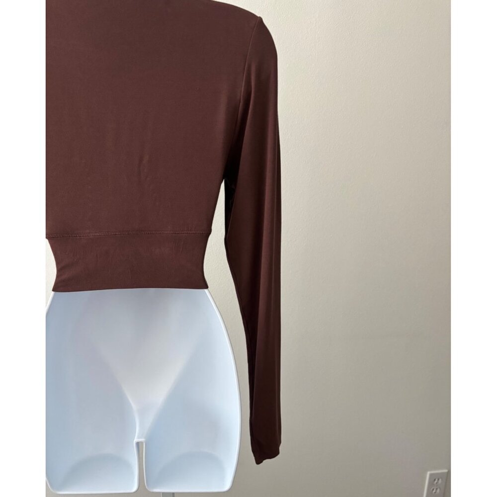 Klassy Network Top Large Deep V-Neck Cropped Wrap Y2K Dark Academia Street Style - Picture 13 of 13